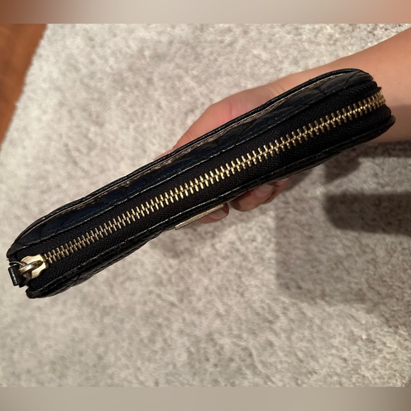 Kate Spade - Quilted Leather Zip Around Wallet - Black - Picture 4 of 15